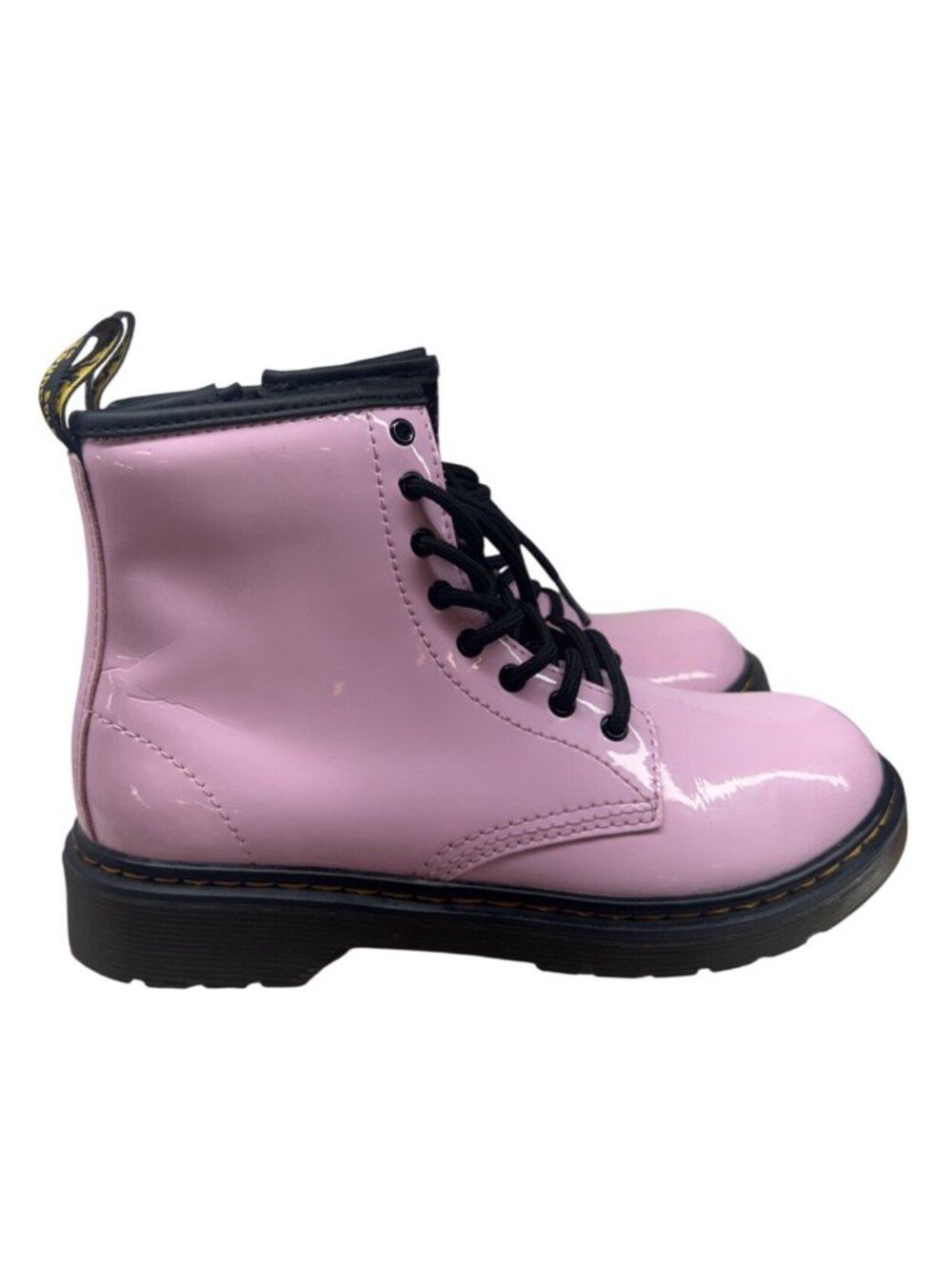 Dr. Martens Pink Patent Leather Lace Up Ankle Combat Boots Women Size 5